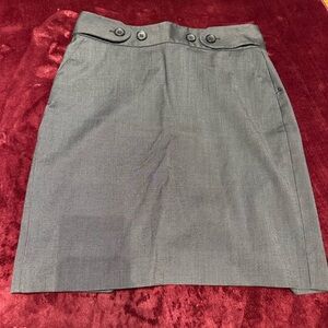 Banana Republic Dark Gray Button-Waist Pencil Skirt